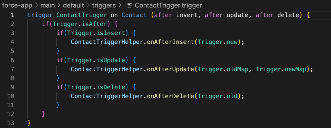 A simple trigger in Salesforce