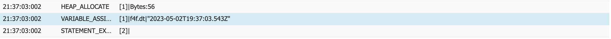 Output from the Debug logs showing the correct date format